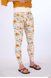 Hanane casual dressed leg lower body white floral leggings 0008.jpg